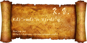 Kármán Virág névjegykártya